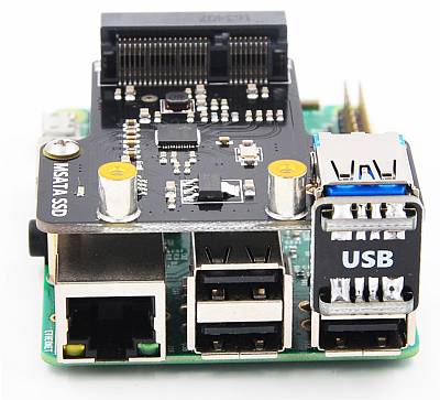 Extra image of mSATA interface with 32GB SSD Drive for Raspberry Pi (X850 Shield)